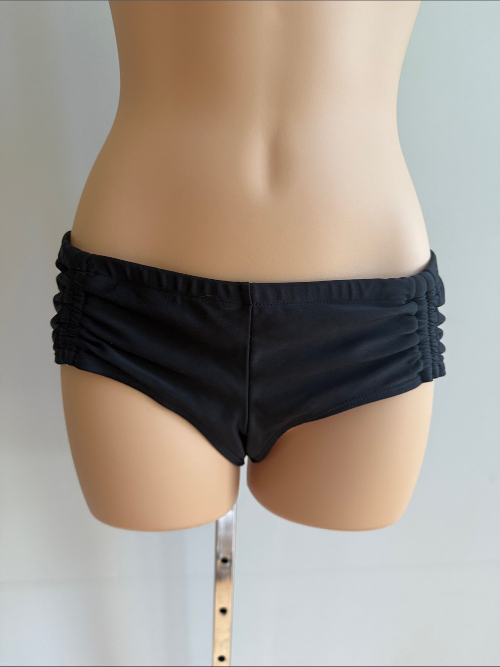 Volcom Black & Red Ruched Side Bikini Bottoms - Size Small